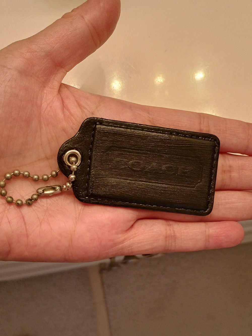 Coach Extra Large Leather Bag Tag Purse Fob